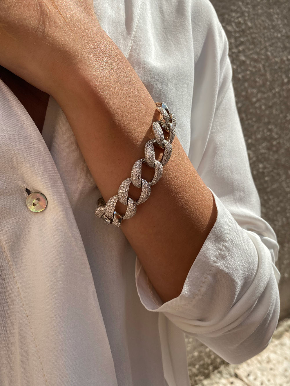 Bracciale Groumette Big con zirconi