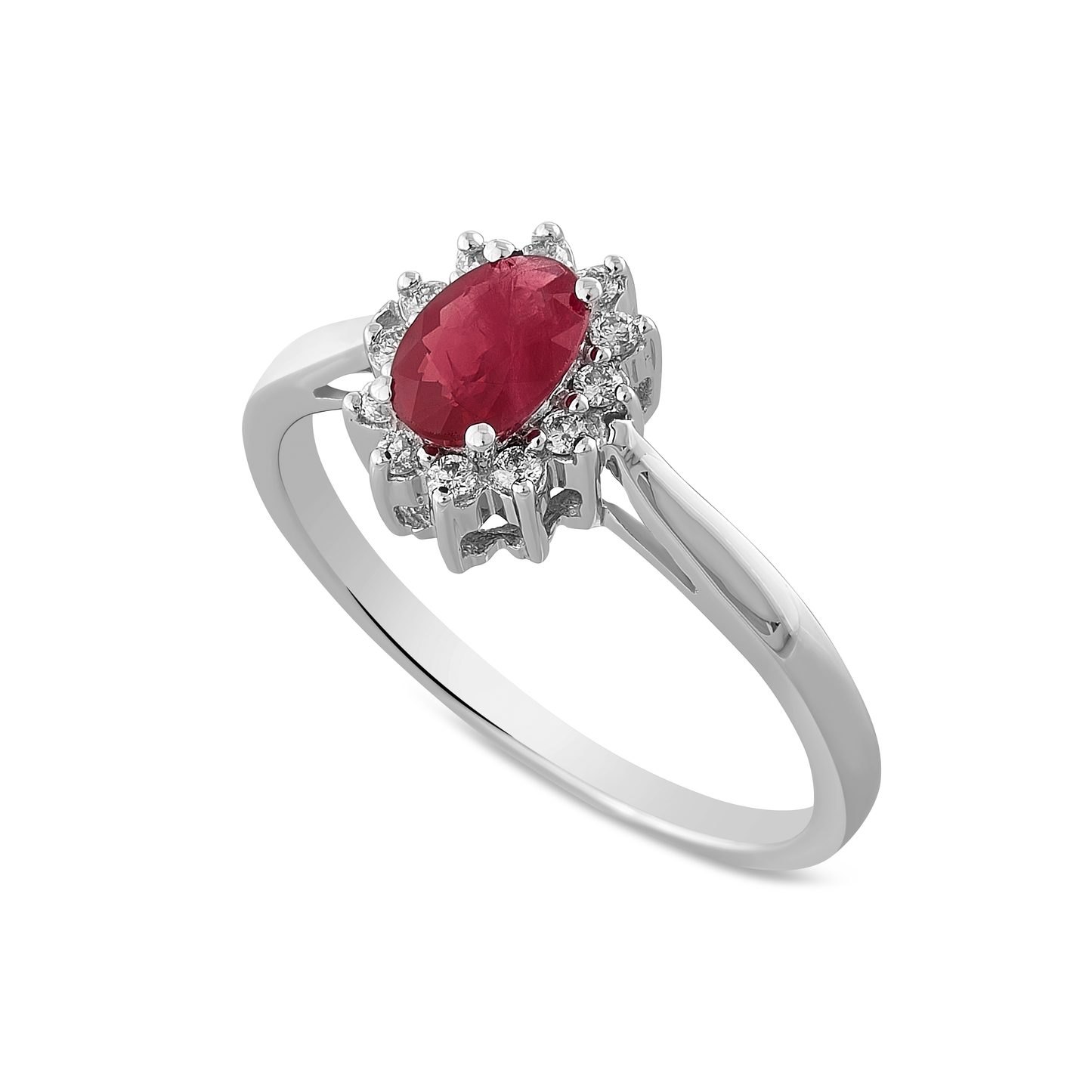 Anello Rubino 0,48ct e Diamanti 0,10ct