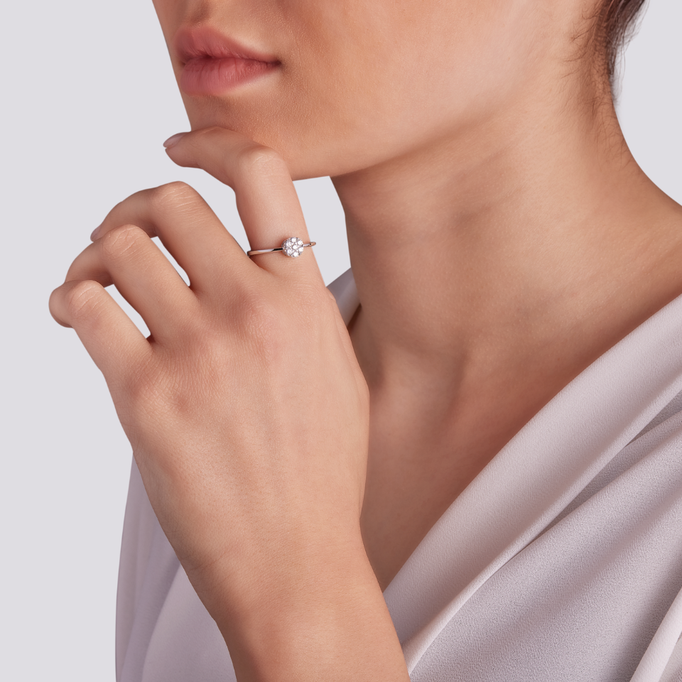 Anello Invisible Diamanti 0,22ct
