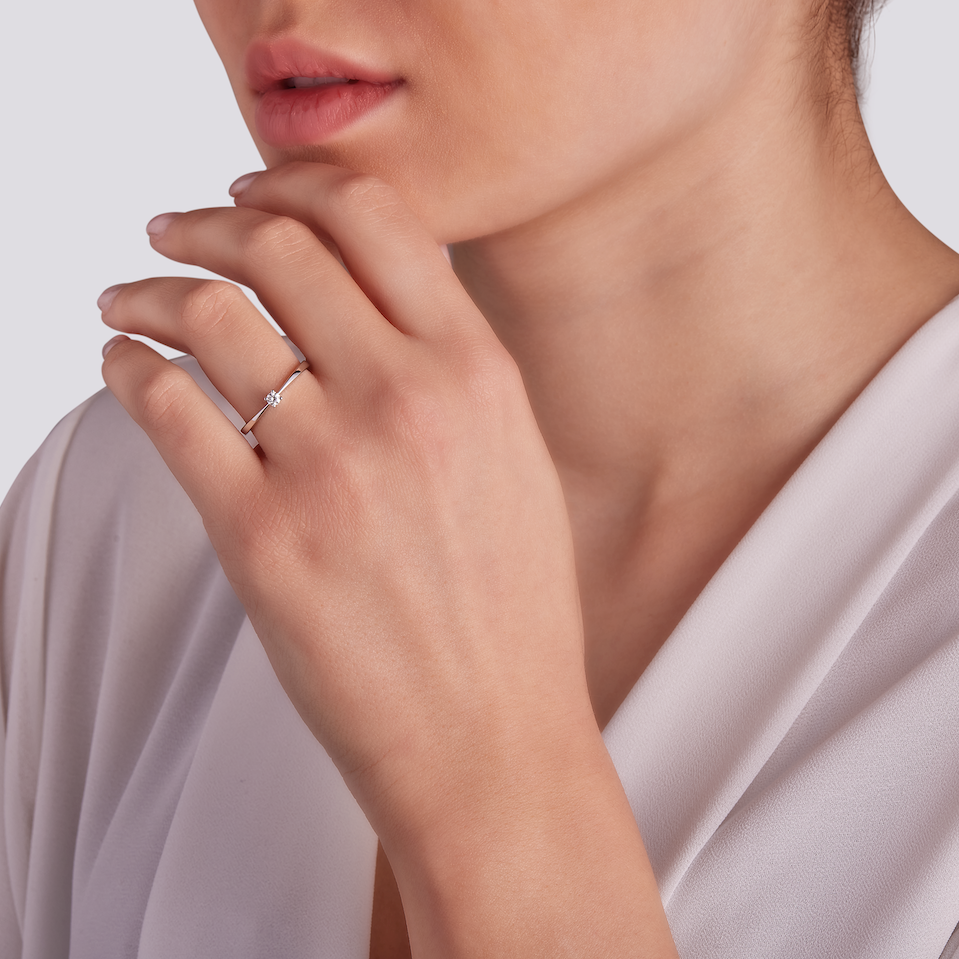 Anello Solitario Diamanti 0,08ct
