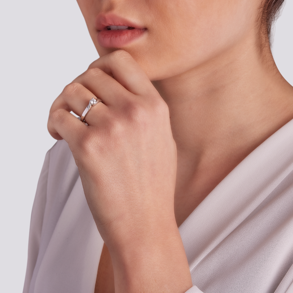 Anello Solitario Diamanti 0,19ct