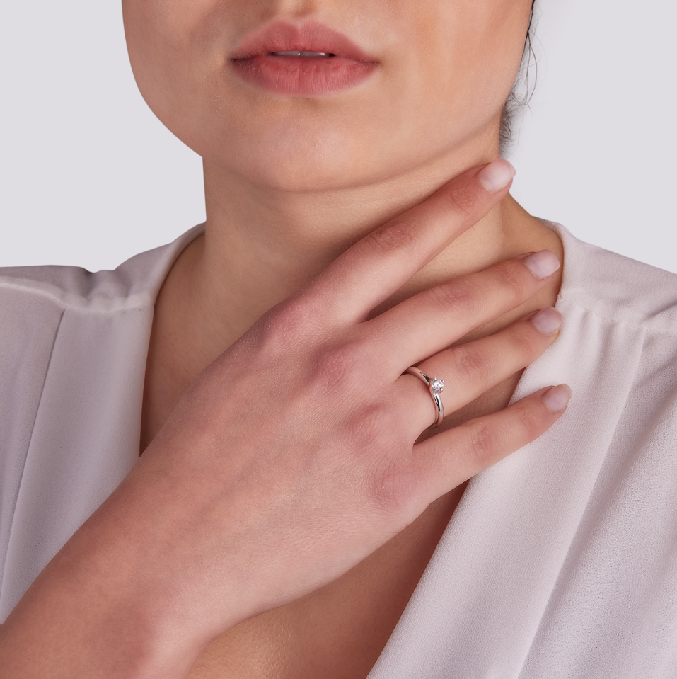 Anello Solitario Diamanti 0,18ct