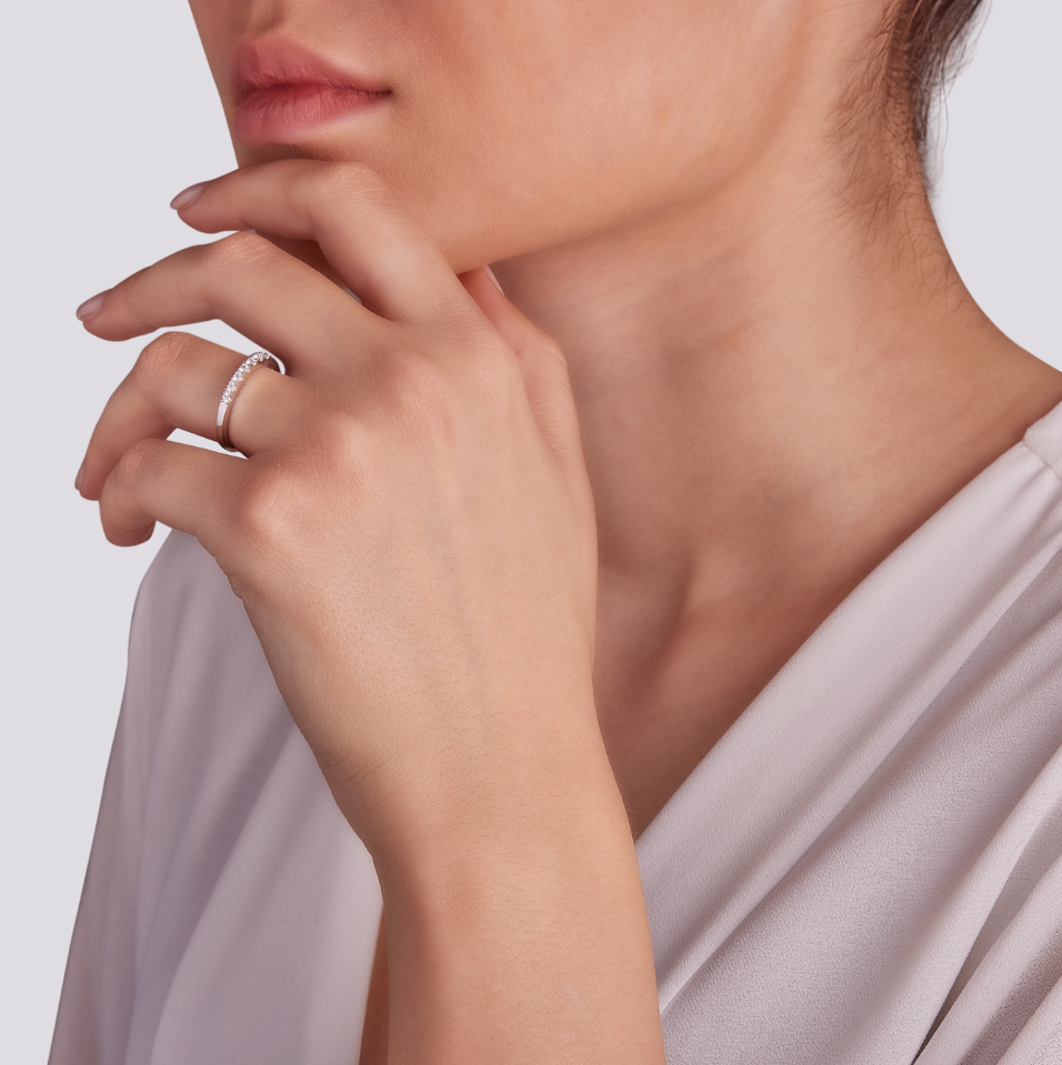 Anello Veretta Diamanti 0,15ct
