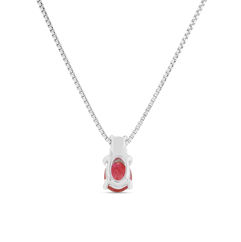 Collana Rubino 0,18ct e Diamanti 0,02ct