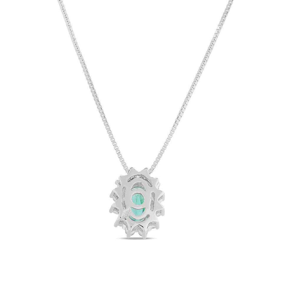 Collana Smeraldo 0,42ct e Diamanti 0,10ct