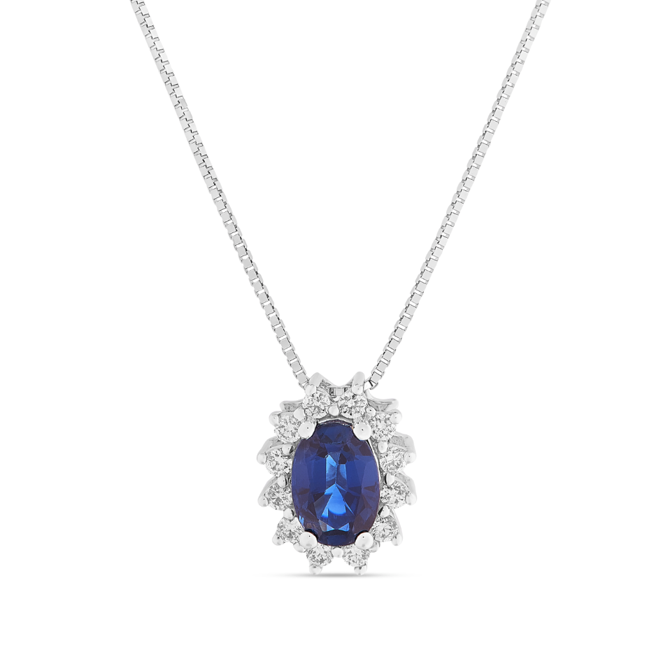 Collana Zaffiro 0,48ct e Diamanti 0,10ct