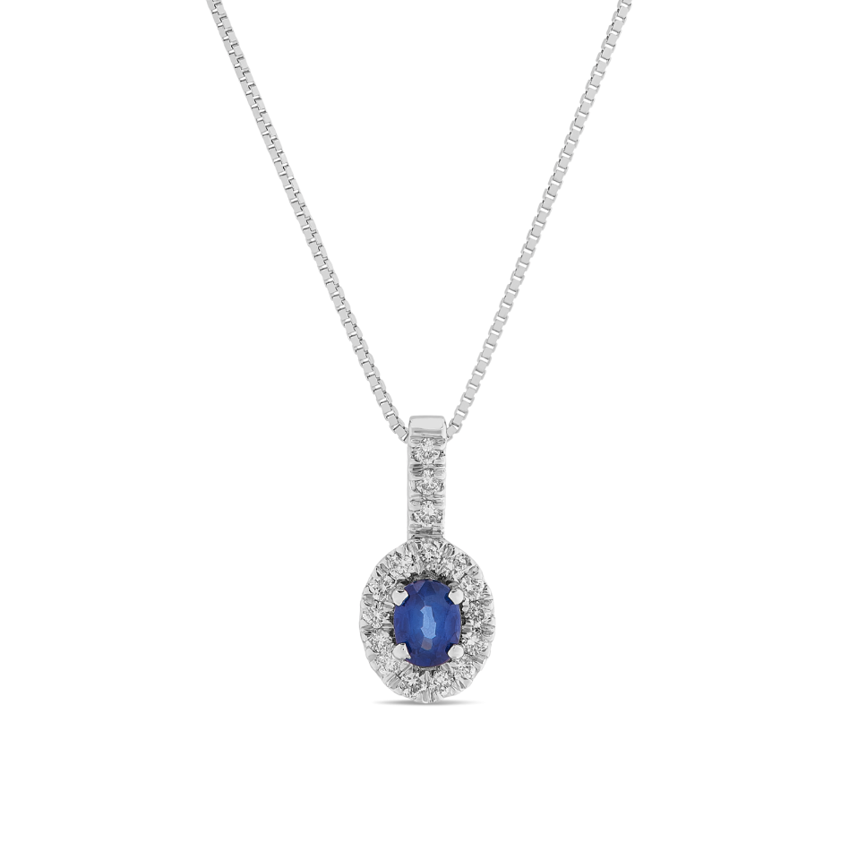 Collana Zaffiro 0,23ct e Diamanti 0,14ct