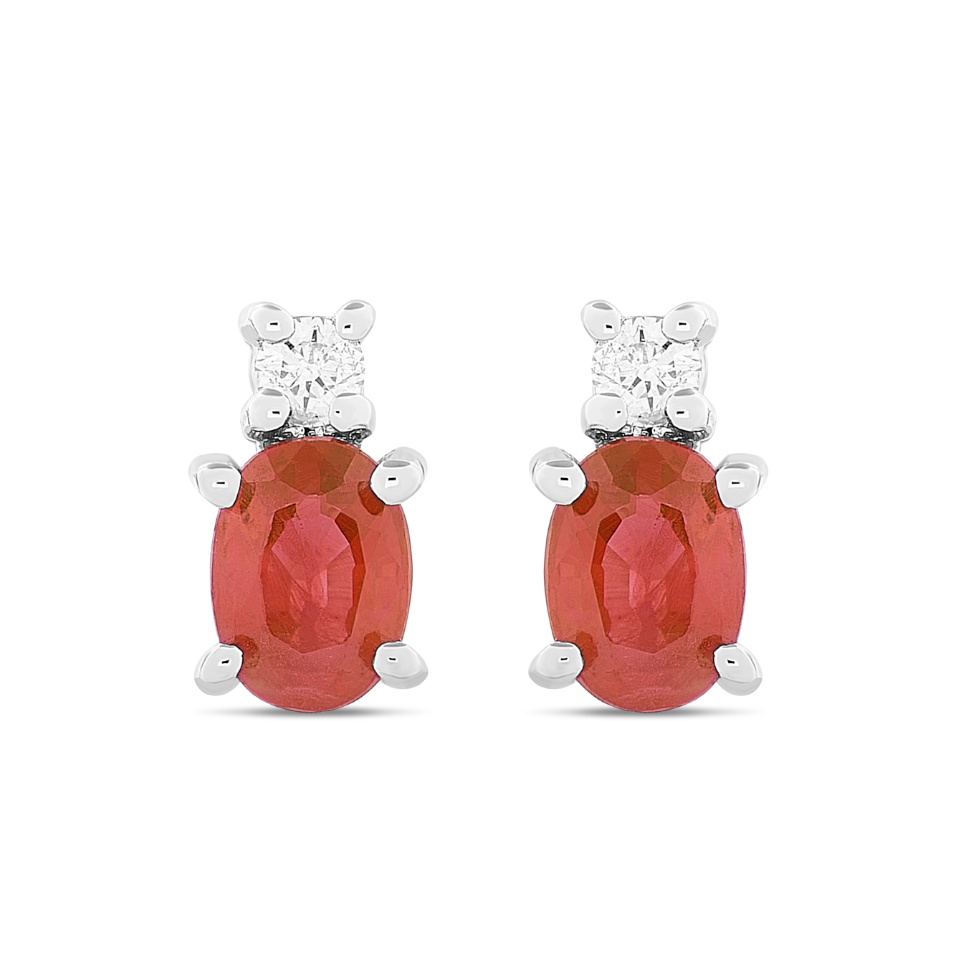 Orecchini Rubini 0,36ct e Diamanti 0,04ct