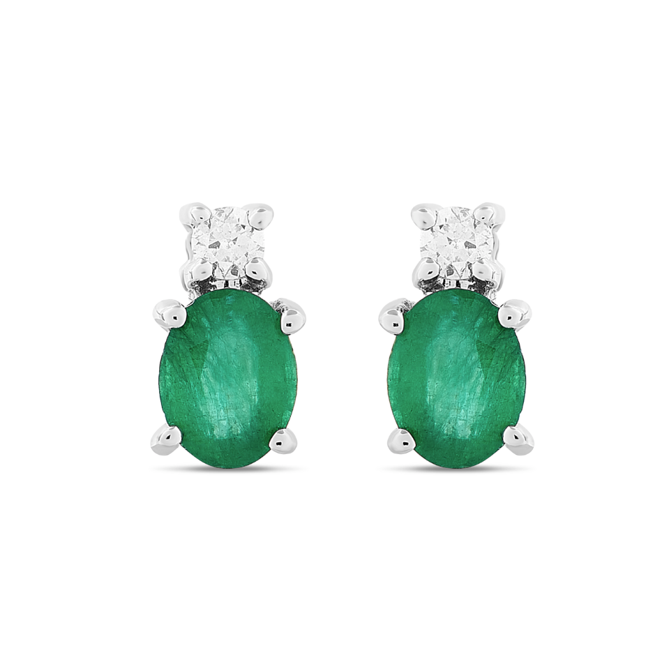 Orecchini Smeraldi 0,30ct e Diamanti 0,04ct