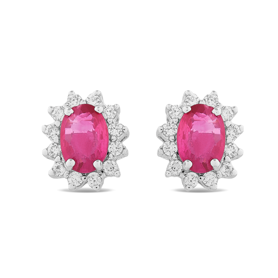 Orecchini Rubini 0,96ct e Diamanti 0,20ct