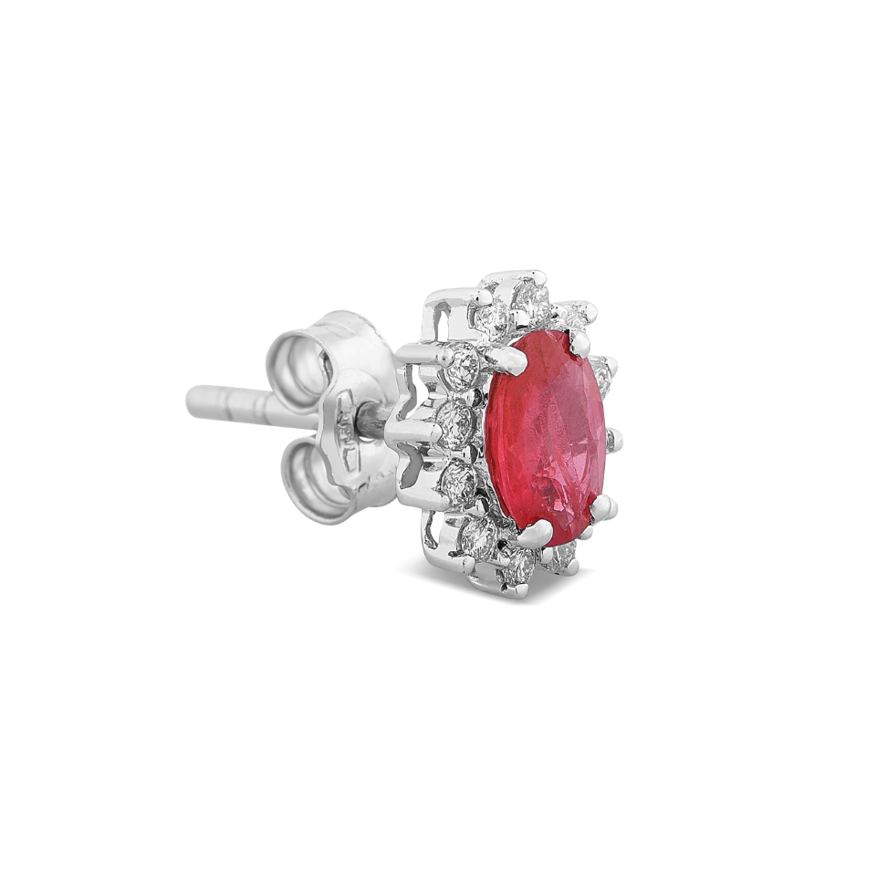 Orecchini Rubini 0,96ct e Diamanti 0,20ct
