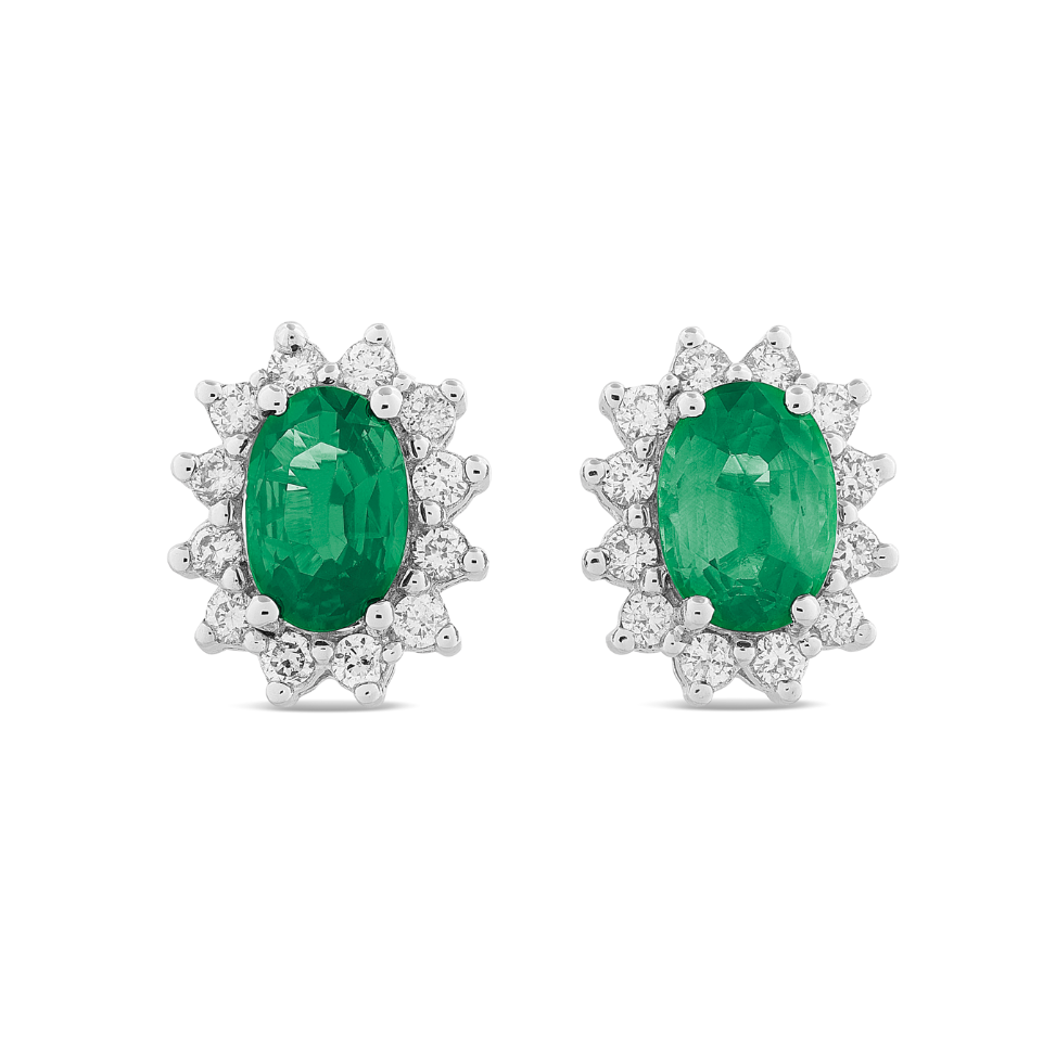 Orecchini Smeraldi 0,84ct e Diamanti 0,20ct