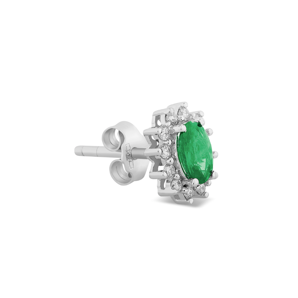 Orecchini Smeraldi 0,84ct e Diamanti 0,20ct