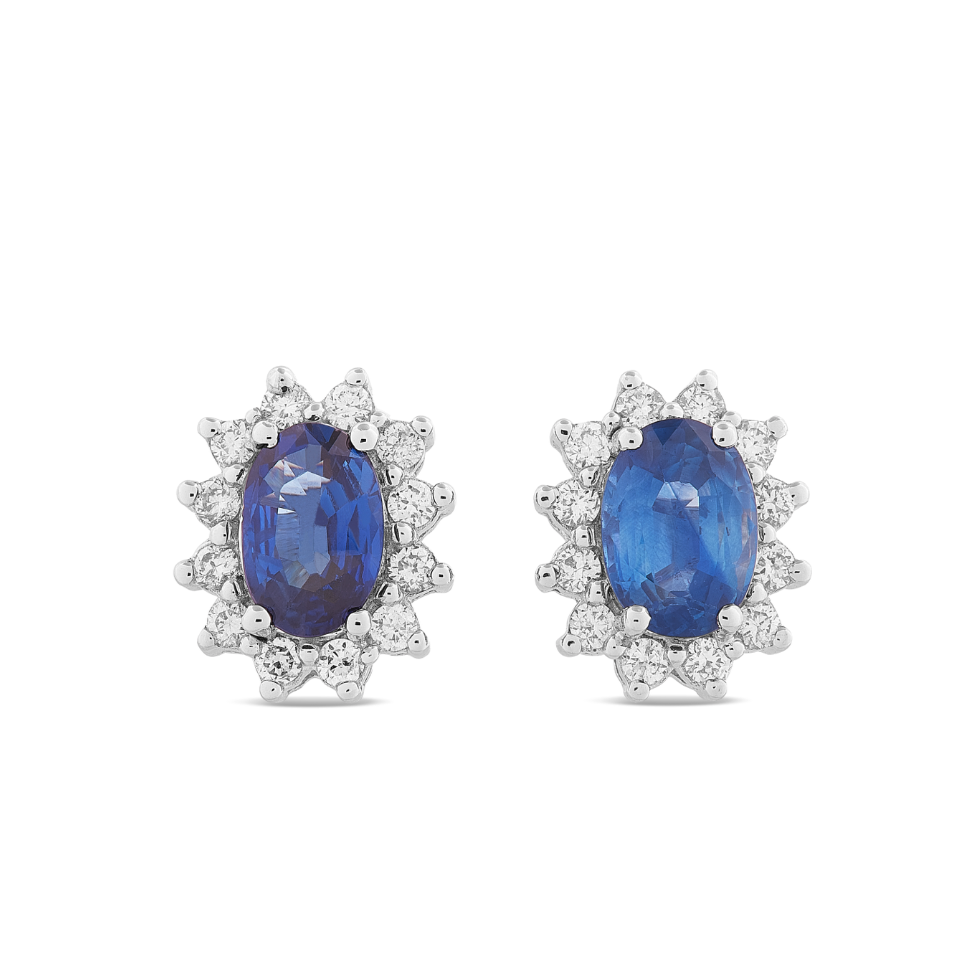 Orecchini Zaffiri 0,96ct e Diamanti 0,20ct