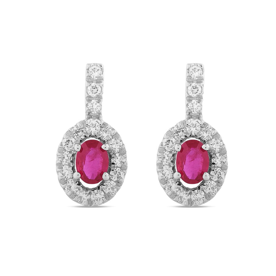 Orecchini Rubini 0,54ct e Diamanti 0,28ct