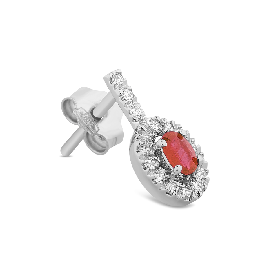 Orecchini Rubini 0,54ct e Diamanti 0,28ct