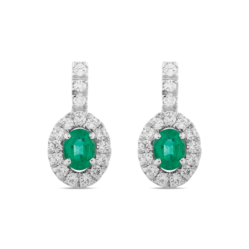 Orecchini Smeraldi 0,34ct e Diamanti 0,28ct