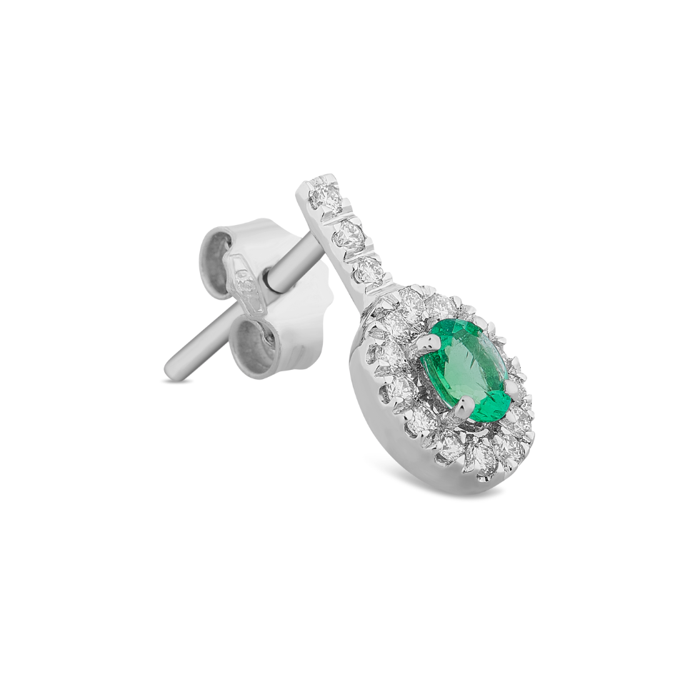 Orecchini Smeraldi 0,34ct e Diamanti 0,28ct