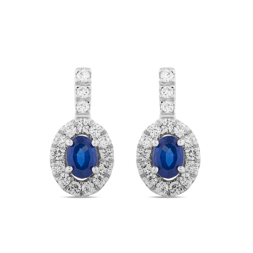 Orecchini Zaffiri 0,46ct e Diamanti 0,28ct
