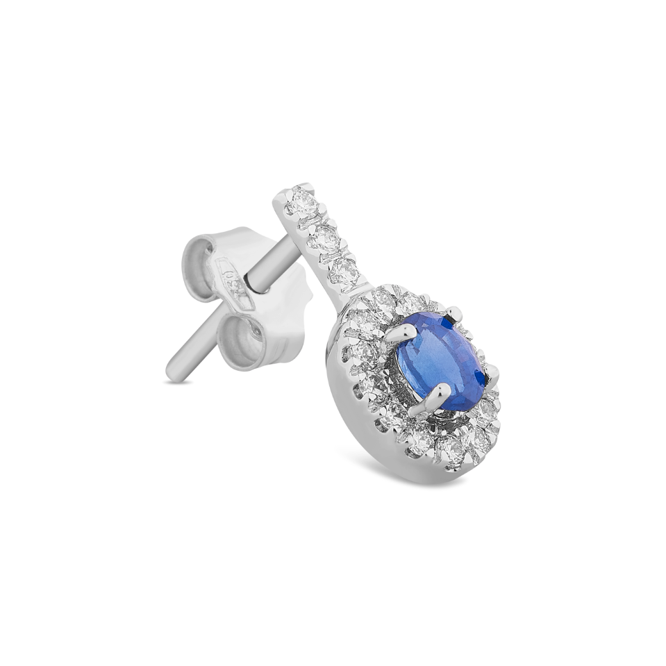 Orecchini Zaffiri 0,46ct e Diamanti 0,28ct