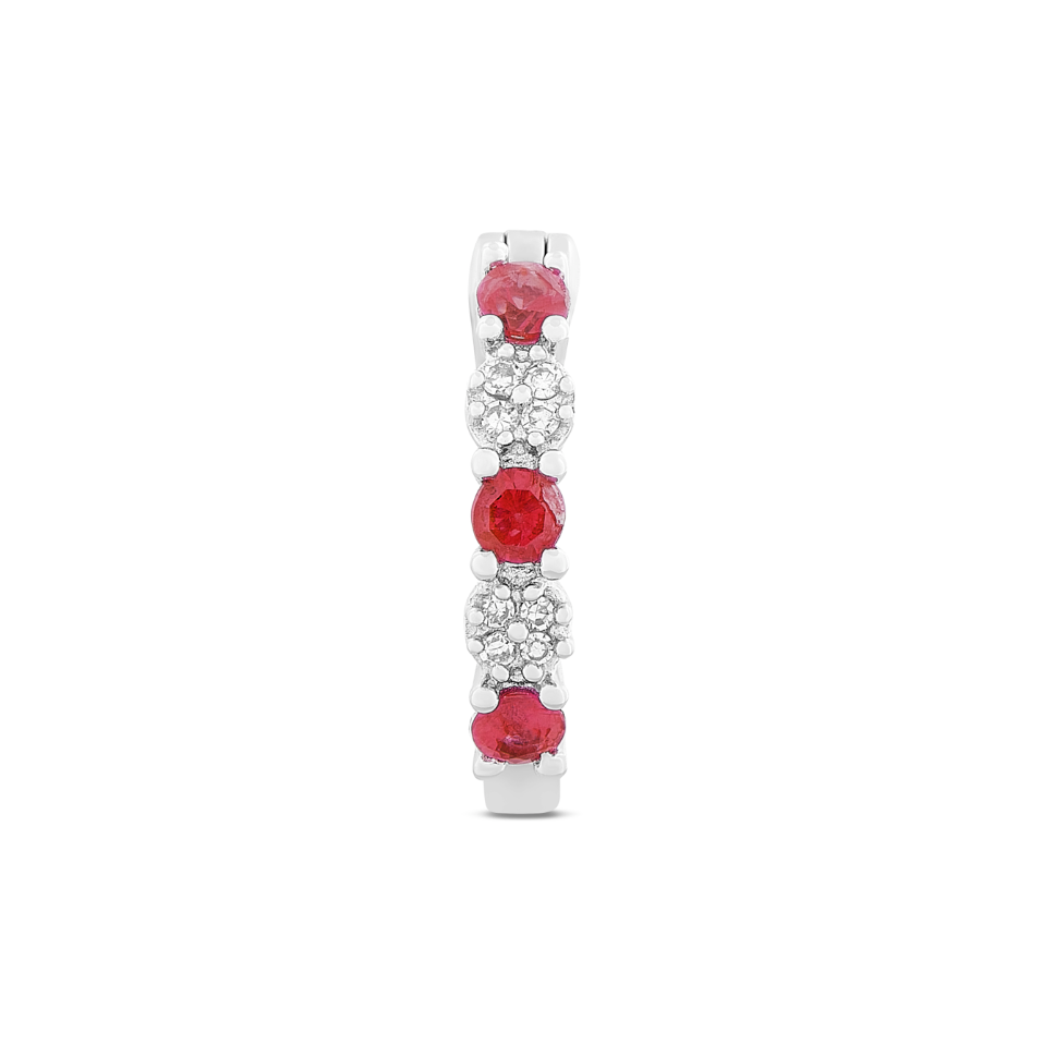 Orecchini Rubini 0,24ct e Diamanti 0,45ct