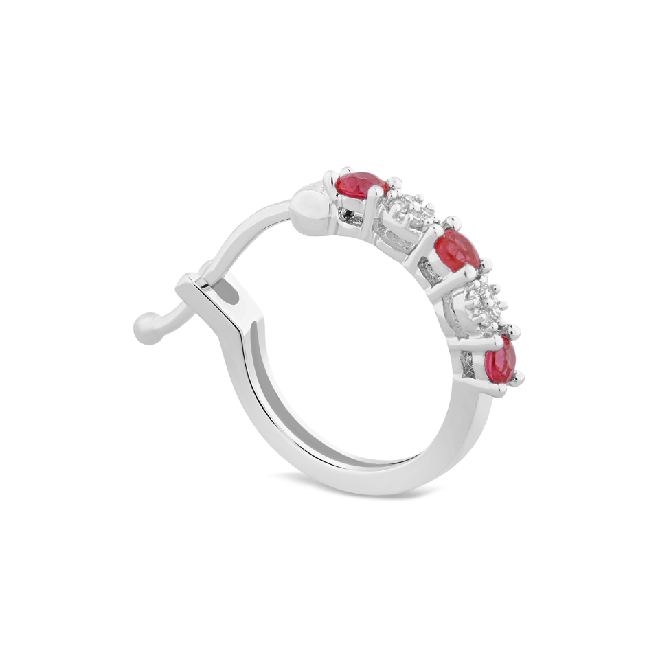 Orecchini Rubini 0,24ct e Diamanti 0,45ct