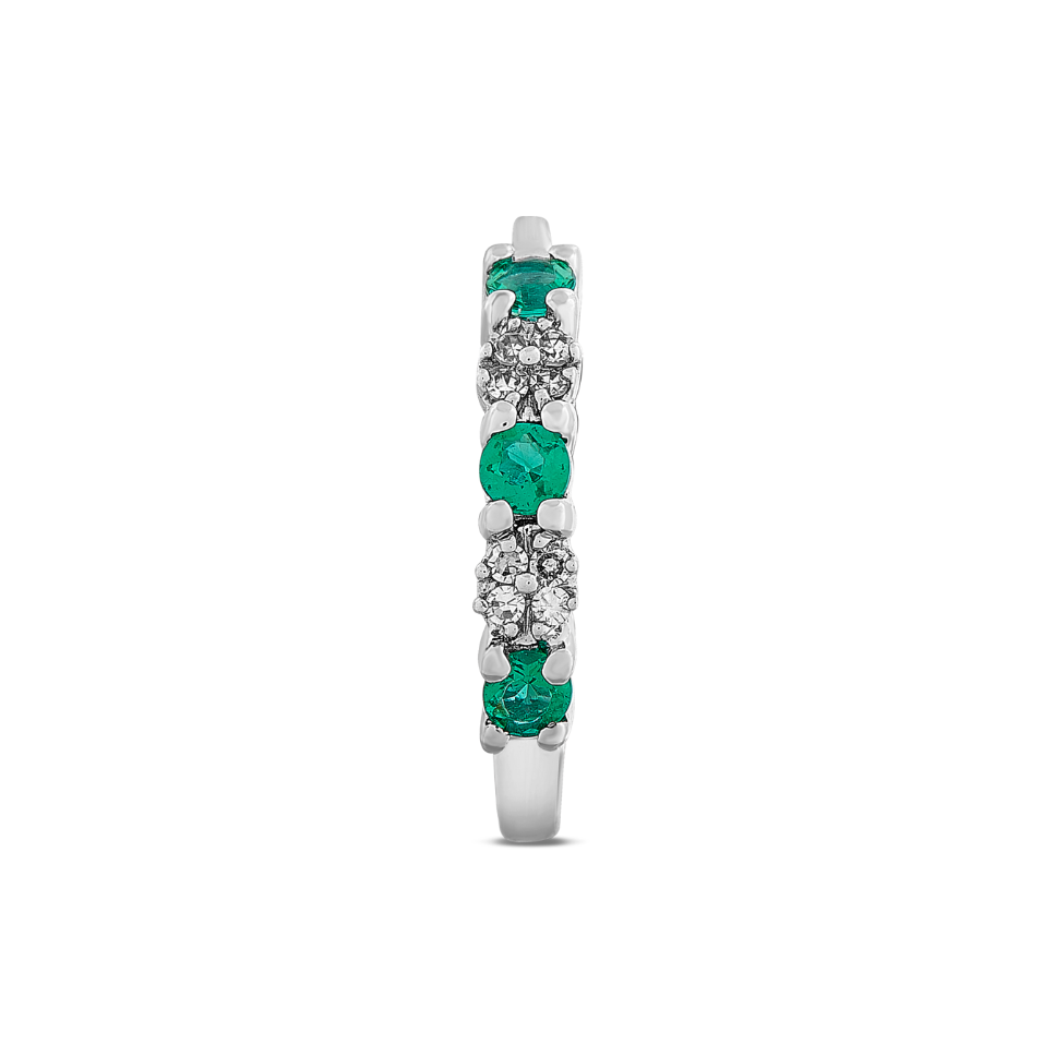 Orecchini Smeraldi 0,16ct e Diamanti 0,45ct