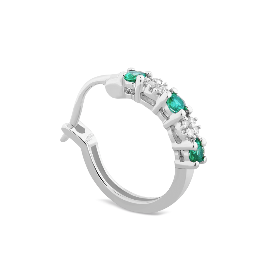 Orecchini Smeraldi 0,16ct e Diamanti 0,45ct