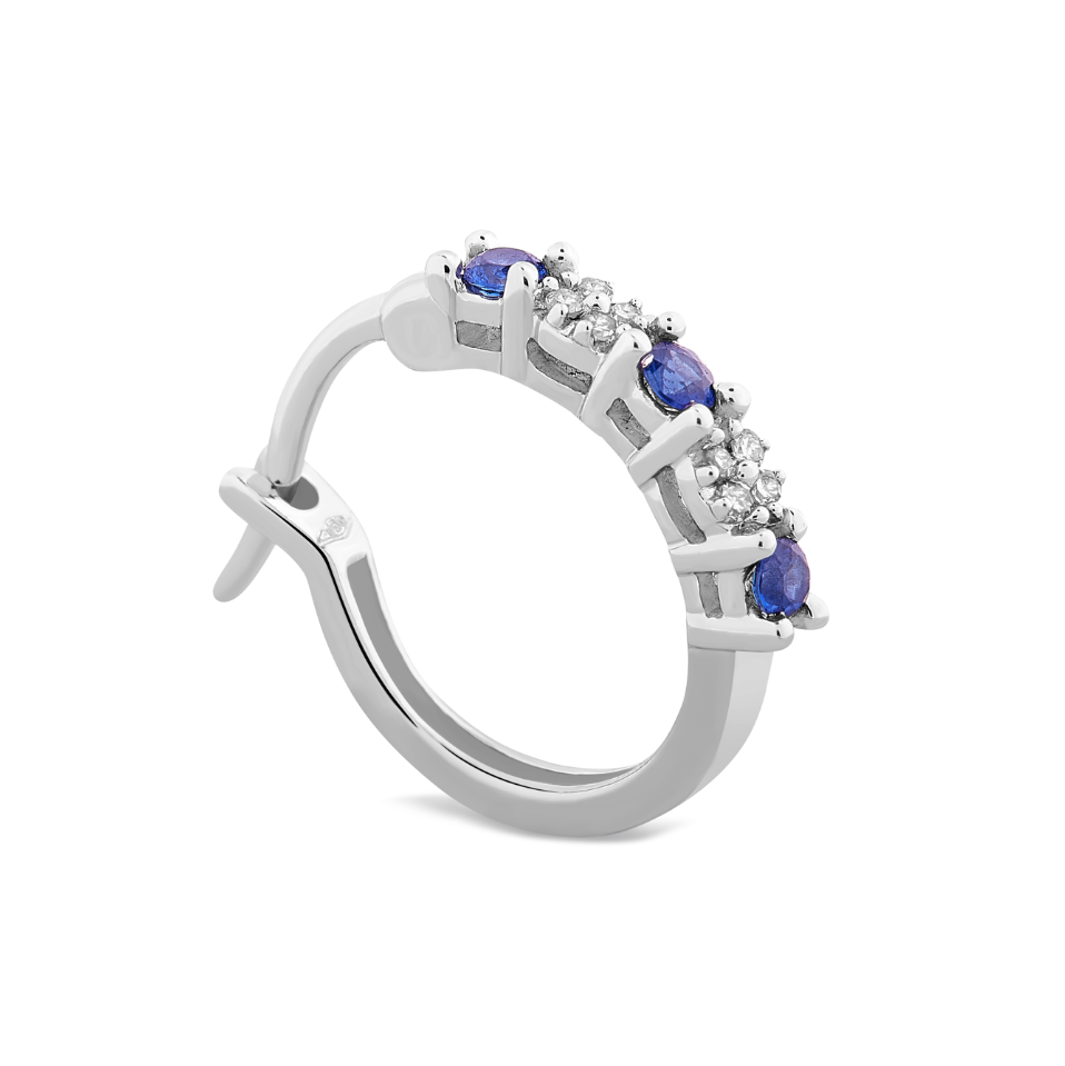 Orecchini Zaffiri 0,24ct e Diamanti 0,45ct