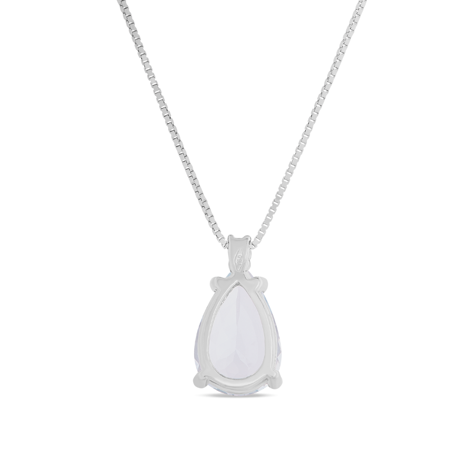 Collana Acqua Marina Taglio Goccia 1,04ct e Diamanti 0,02ct