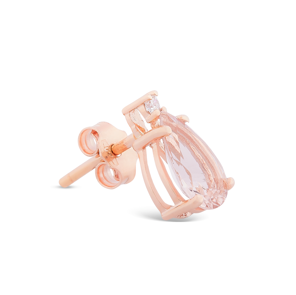 Orecchini Morganite Taglio Goggia 1,95ct e Diamanti 0,04ct