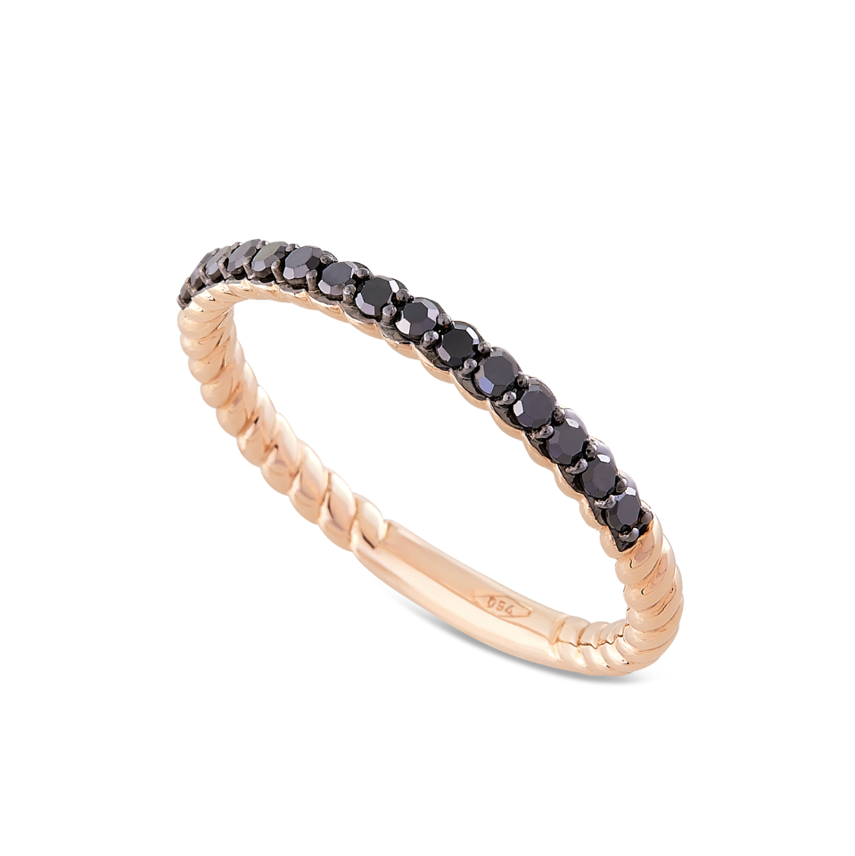 Anello Veretta Intrecciata Diamanti Black 0,25ct