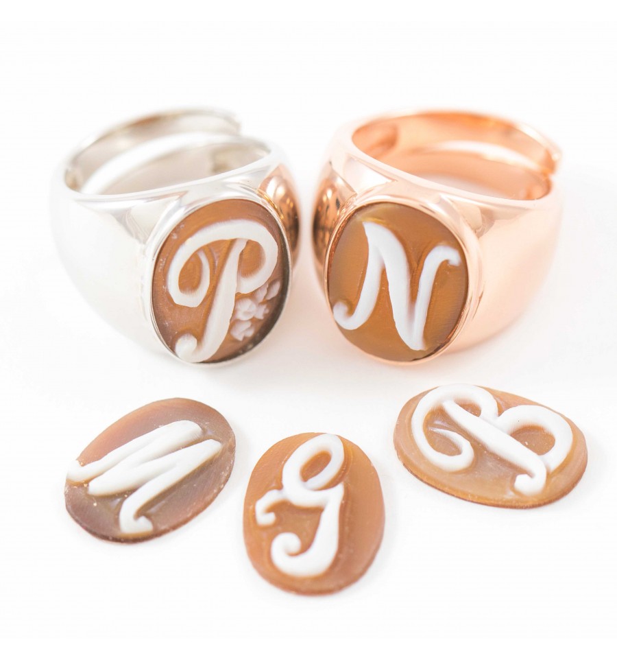 Anello in Argento e Cammeo Personalizzato con incisione