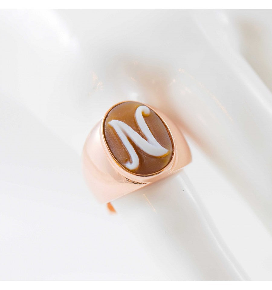 Anello in Argento e Cammeo Personalizzato con incisione