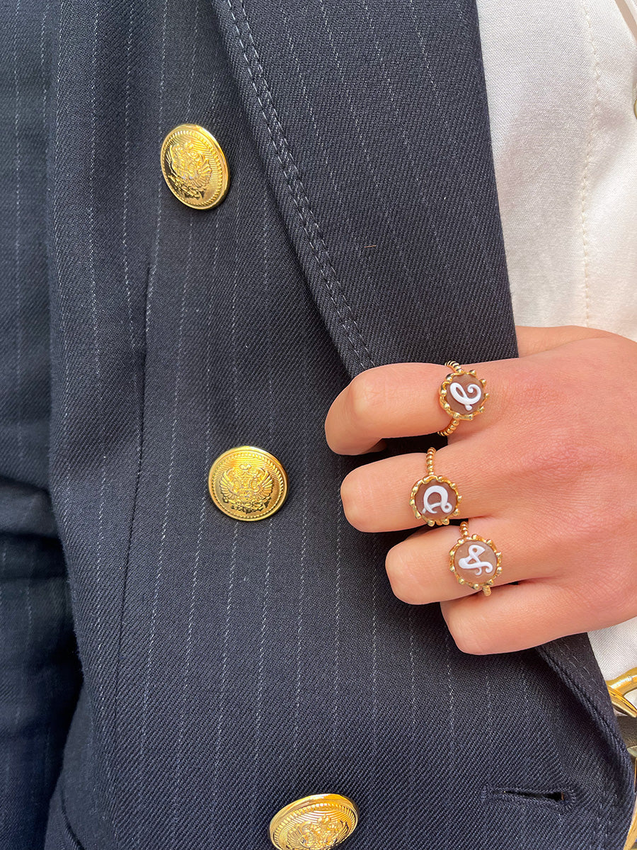 Anello Corona in Argento e Cammeo Personalizzato con incisione
