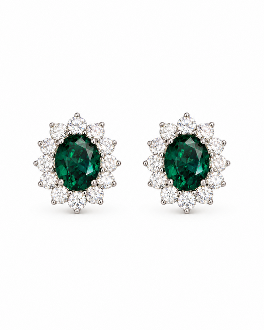 Orecchini Anastasia Verdi in Argento 925