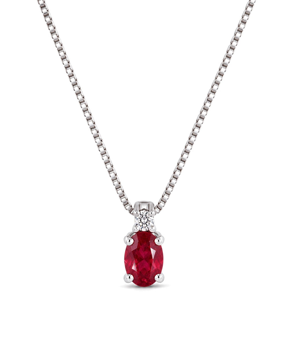 Collana Rubino 0,18ct e Diamanti 0,02ct