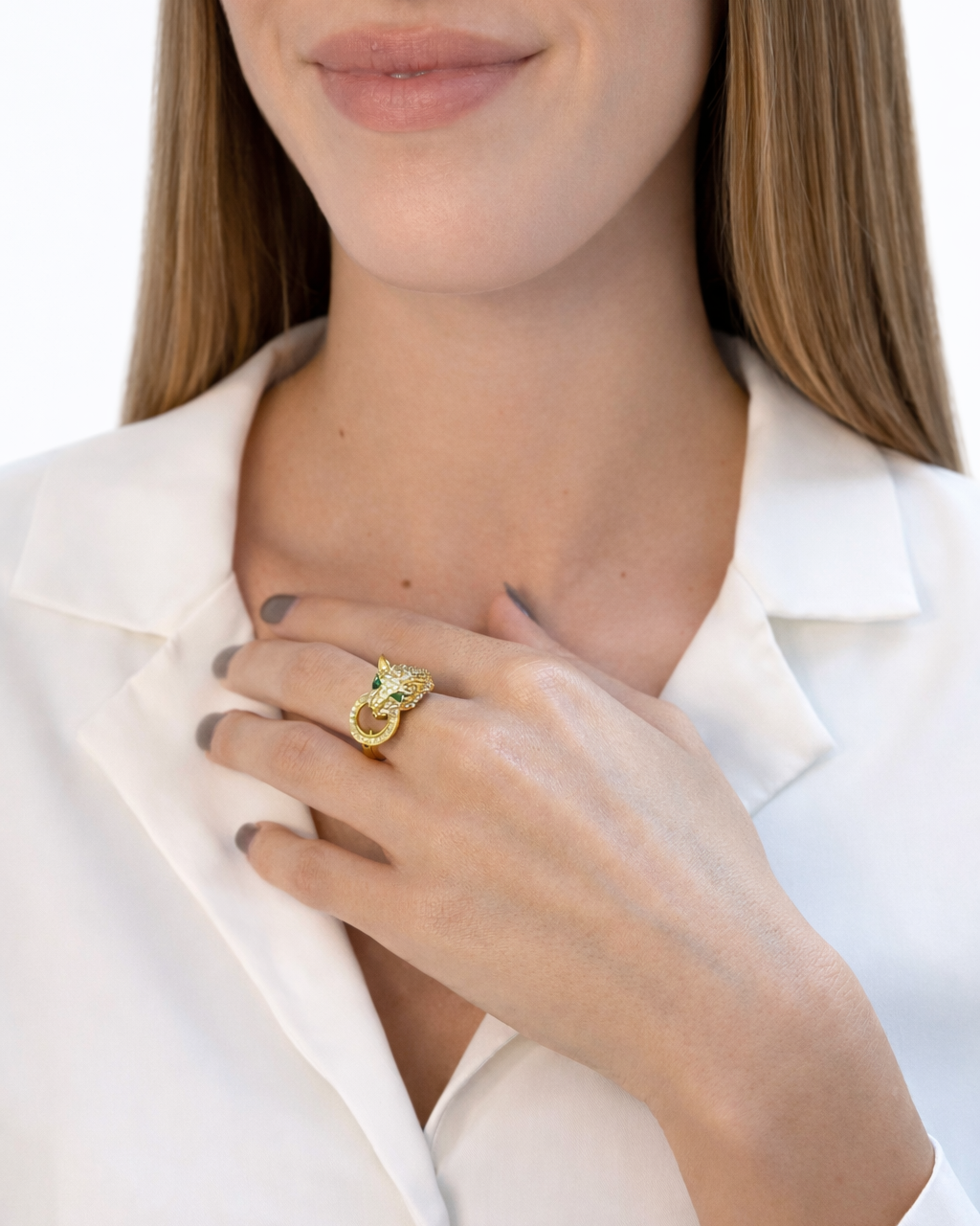 Anello Pantera placcato oro giallo 18kt