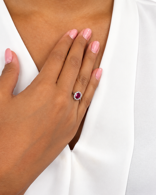 Anello Margherita Fucsia in Argento 925