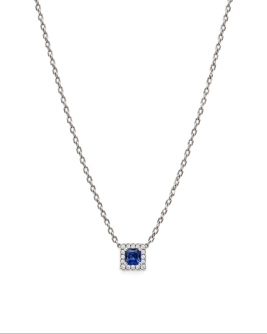 Girocollo in Argento 925, Zaffiro e Diamanti Lab Grown