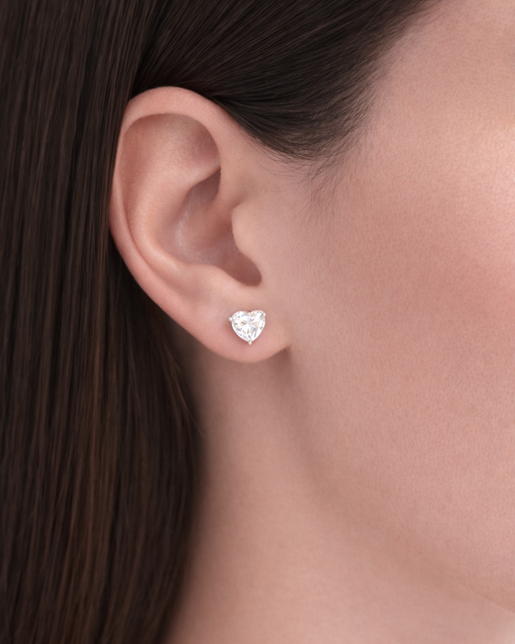 Orecchini in Moissanite taglio Cuore ct 0,5