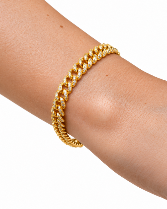 Bracciale Groumette Small Argento 925 placcato oro giallo