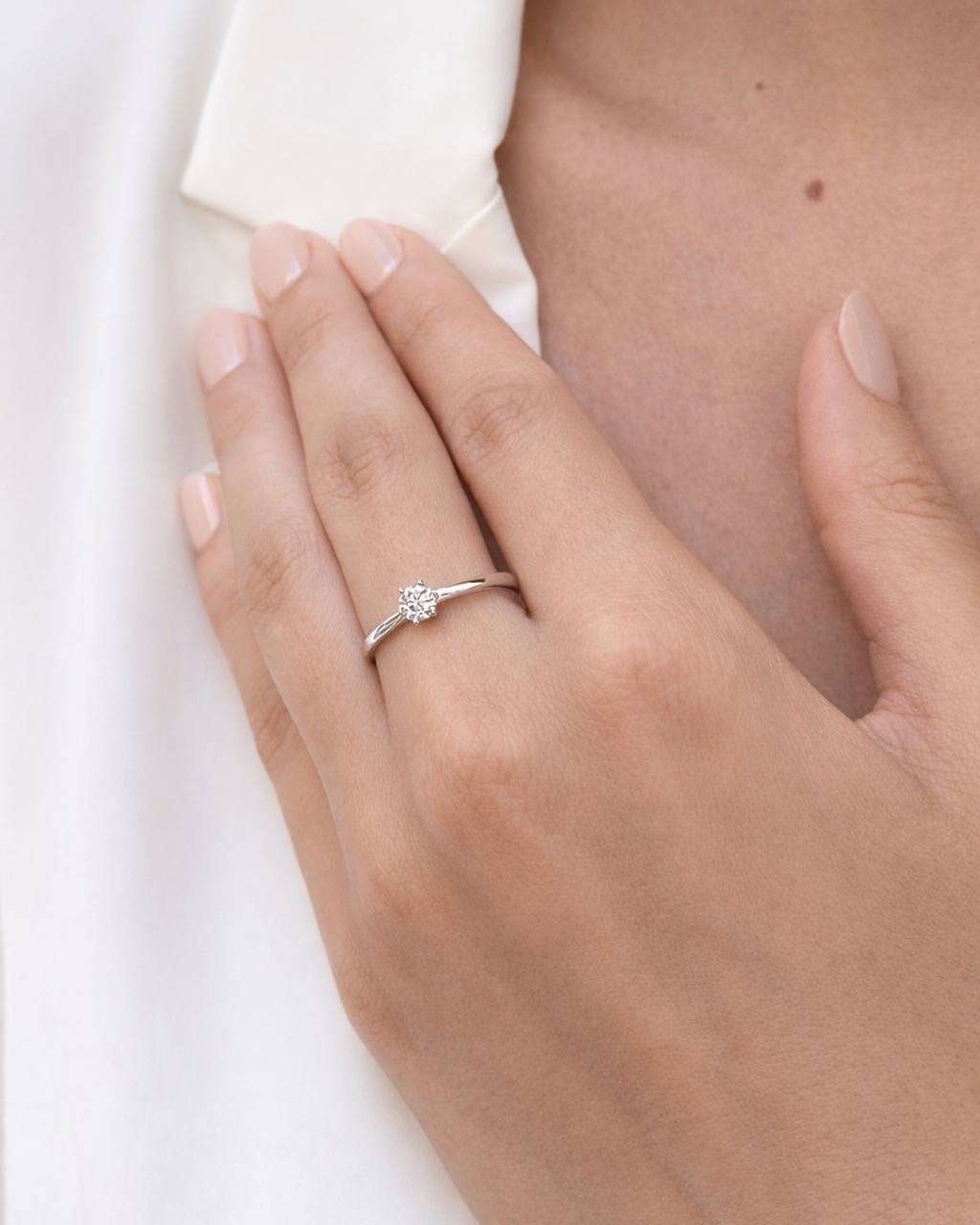 Anello Moissanite Solitario ct 0,4