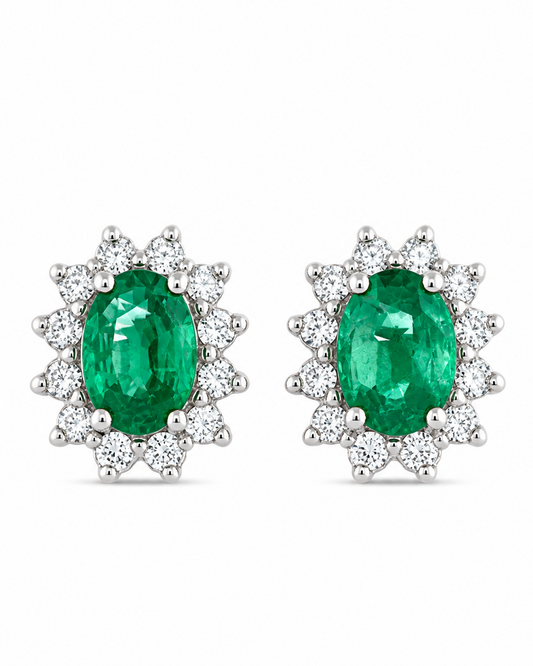 Orecchini Smeraldi 0,84ct e Diamanti 0,20ct