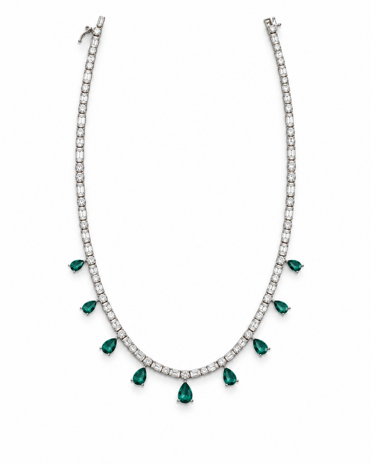 Girocollo Glinda Verde in Argento 925