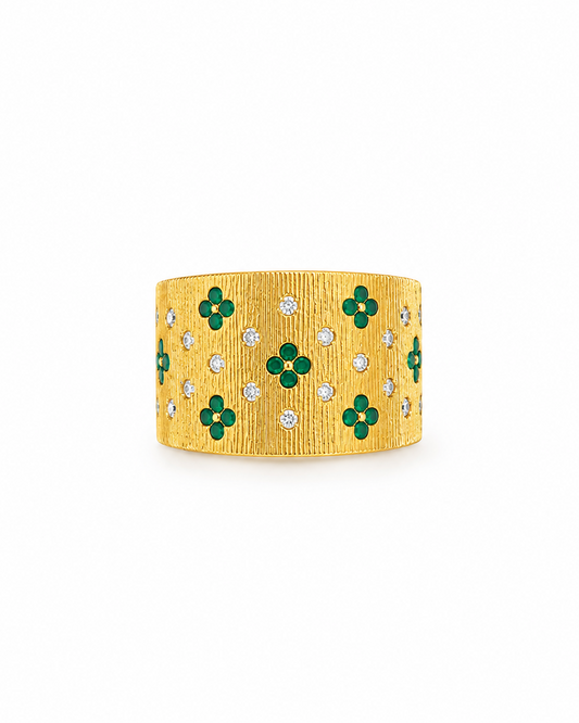 Anello Laura Verde in Brass dorato