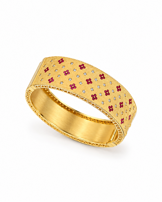Bracciale Laura Fucsia in Brass dorato