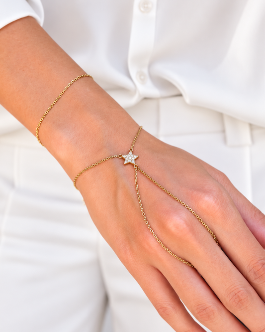 Baciamano in Argento placcato oro giallo 18kt con Stella