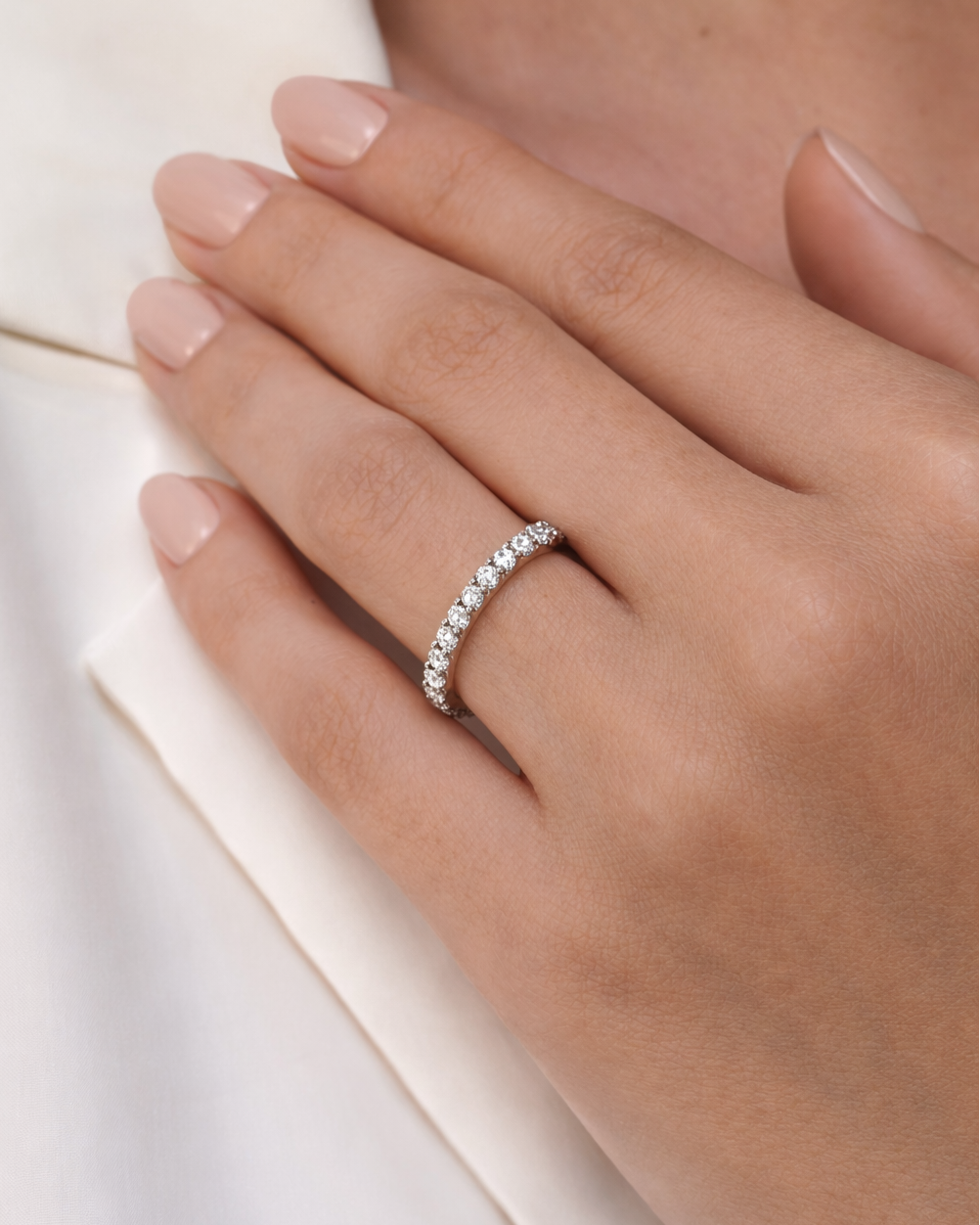 Anello Moissanite Eternity ct 1,2