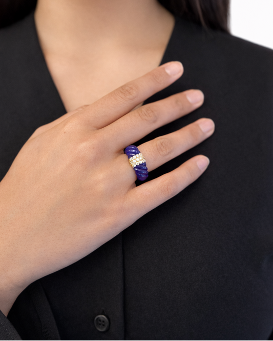 Anello Blue in Argento dorato